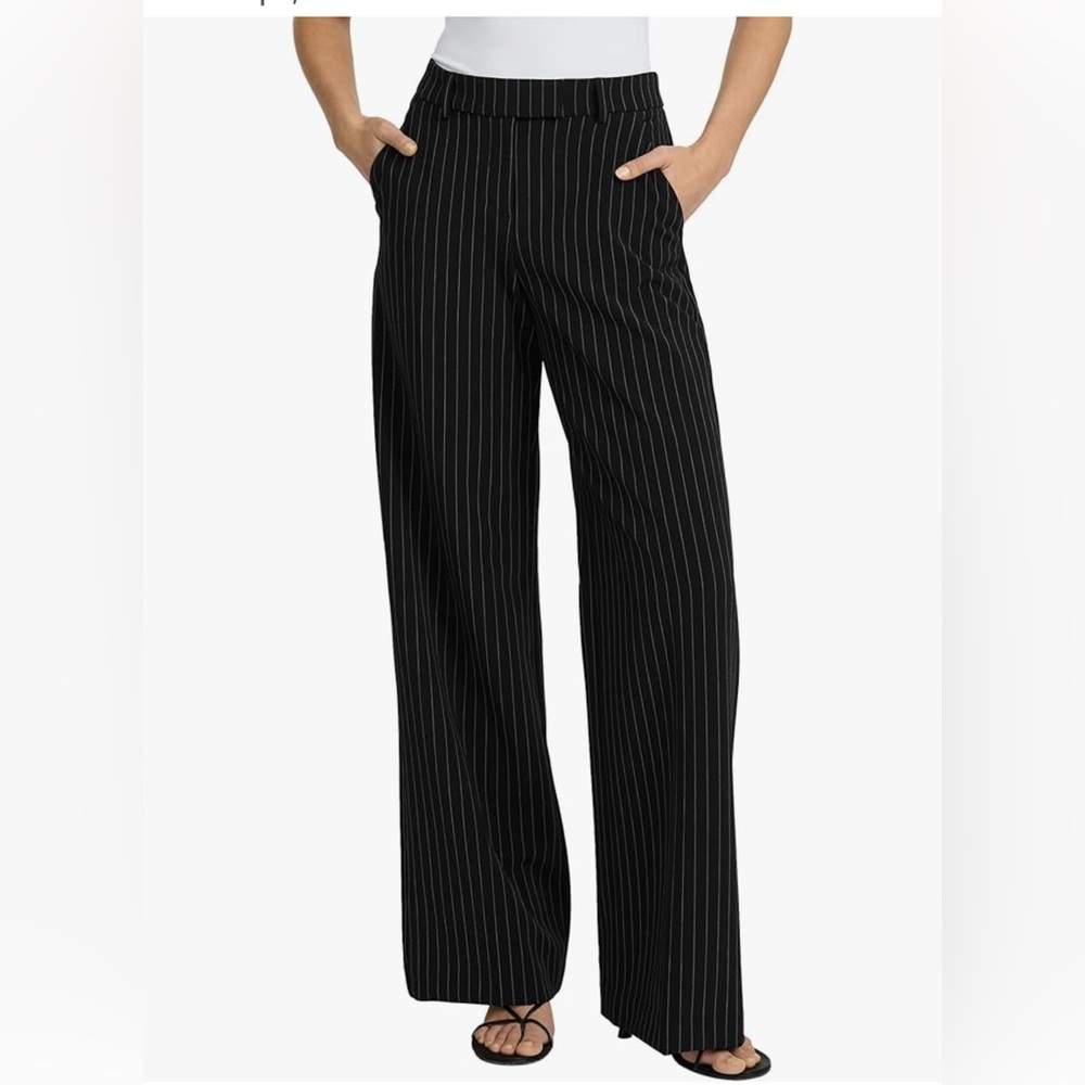 Express Black and White Pinstripe Editor Pants sz 10R